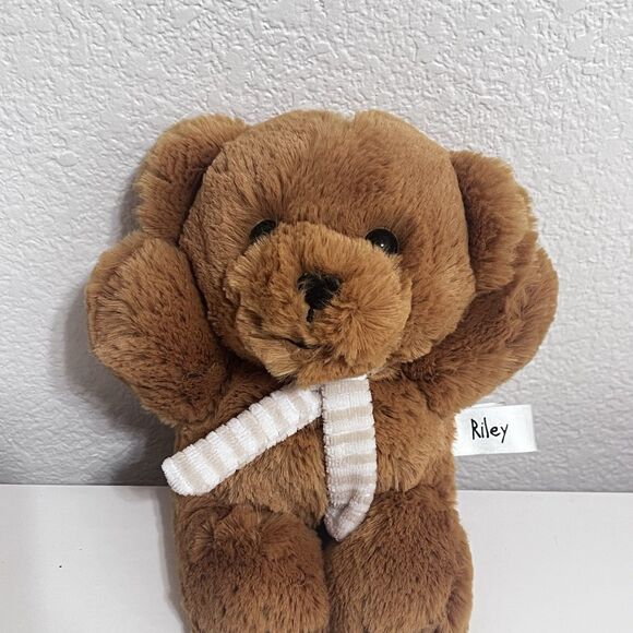 Aurora World Riley Teddy Bear With Striped Scarf Plush Stuffed Animal 8” - Picture 2 of 10